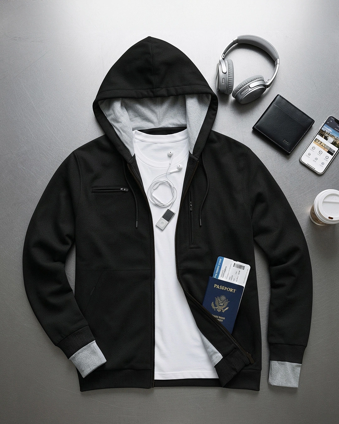 Men's Black Airport Hoodie