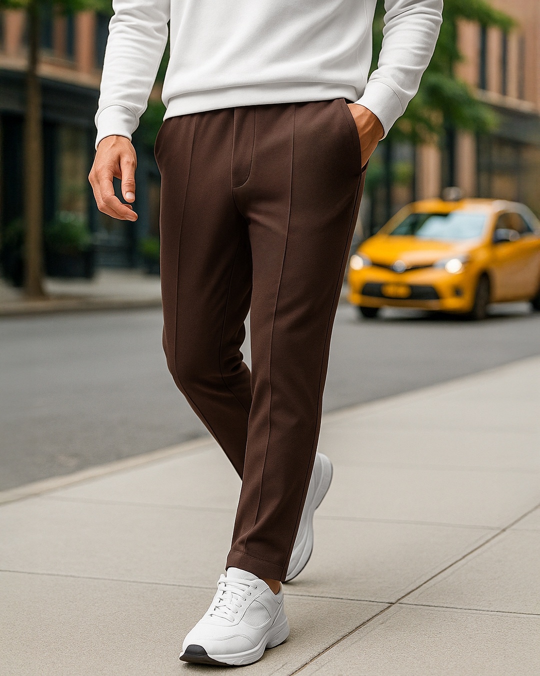 Men's Brown Warm Track Pants